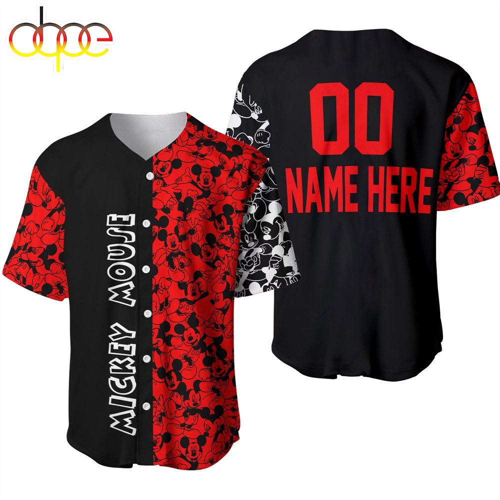 Mickey Mouse Disney 3D Custom Name And Number Baseball Jersey Y7gi9z