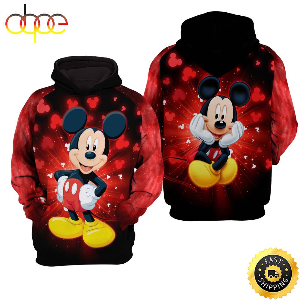 Mickey Mouse Red Disney 3D Hoodie E4p6mf