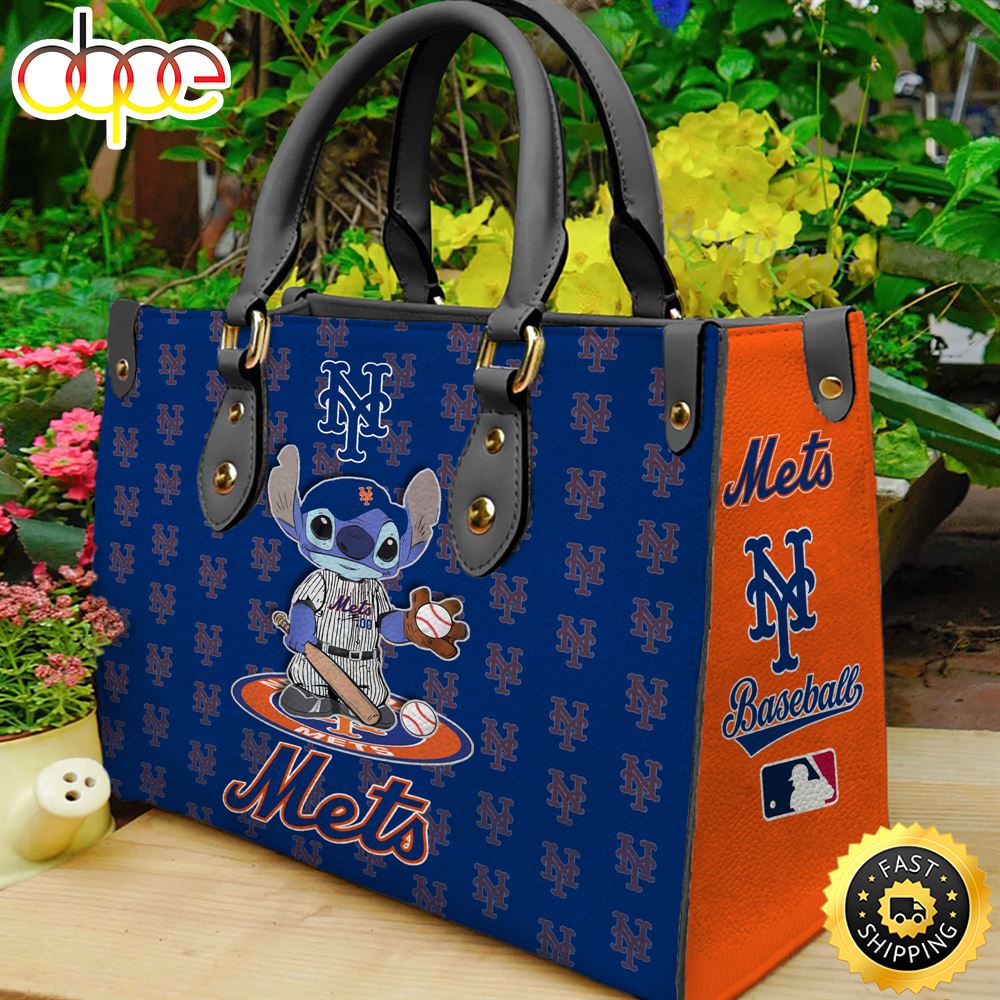 New York Mets Stitch Women Leather Hand Bag 1 Caun5g
