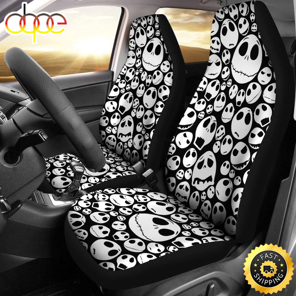 Nightmare Before Christmas Cartoon Car Seat Covers Jack Skellington Multiple Emotion Face Seat Covers 1 Oyjw7p