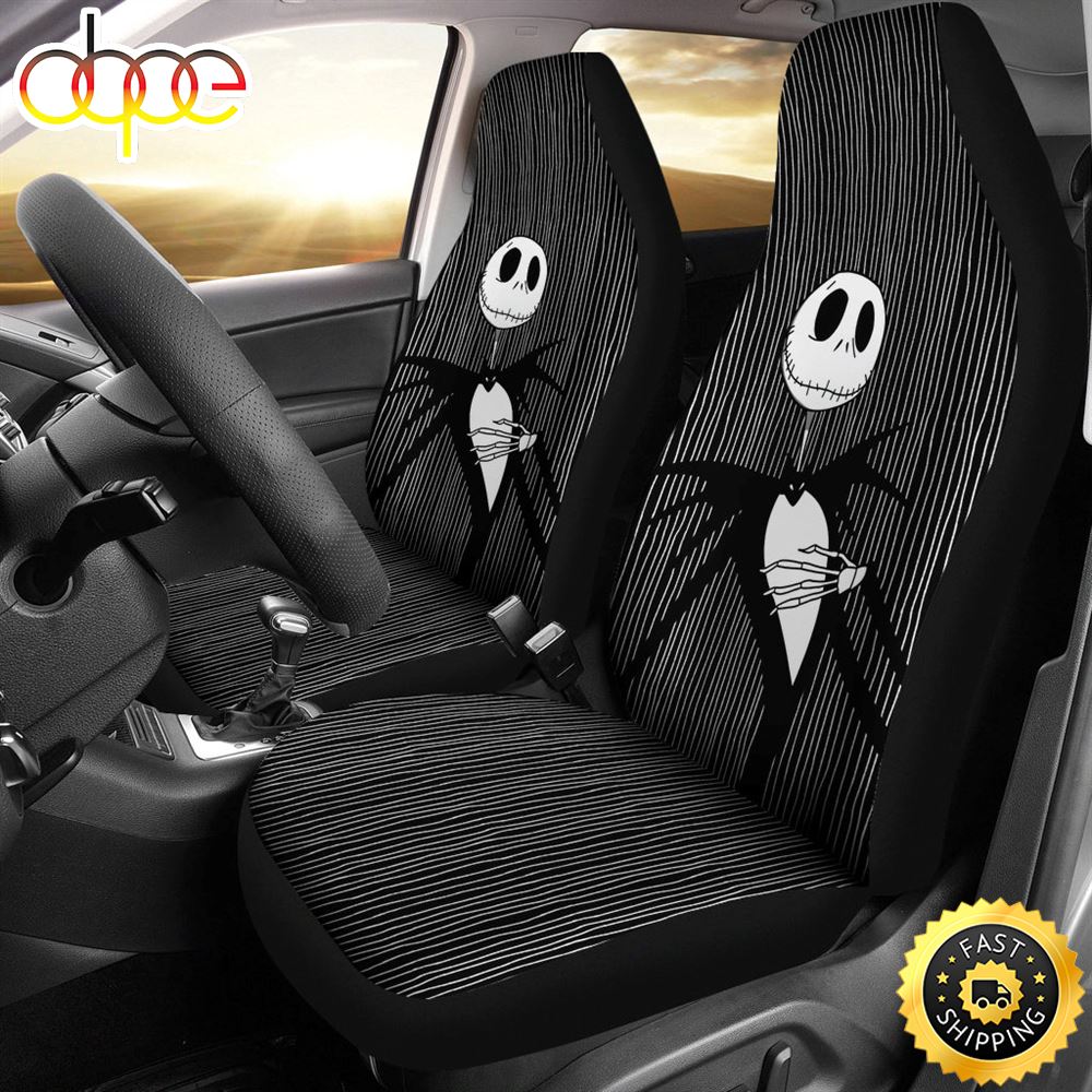 Nightmare Before Christmas Cartoon Car Seat Covers Jack Skellington Portrait Introduction Seat Covers 1 Byy8w3