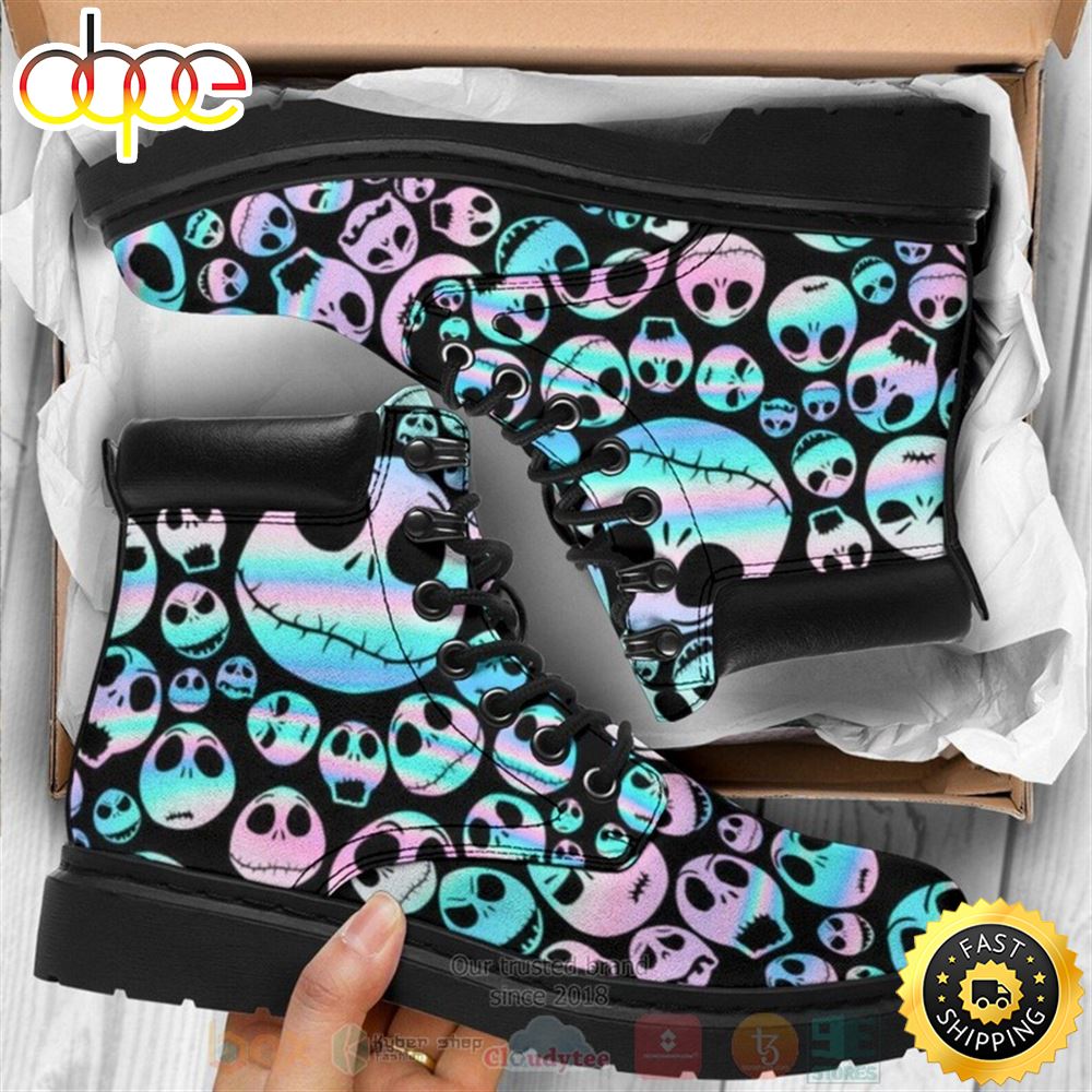 Nightmare Before Christmas Jack Skellington Face Pattern Timberland Boots Subbyd