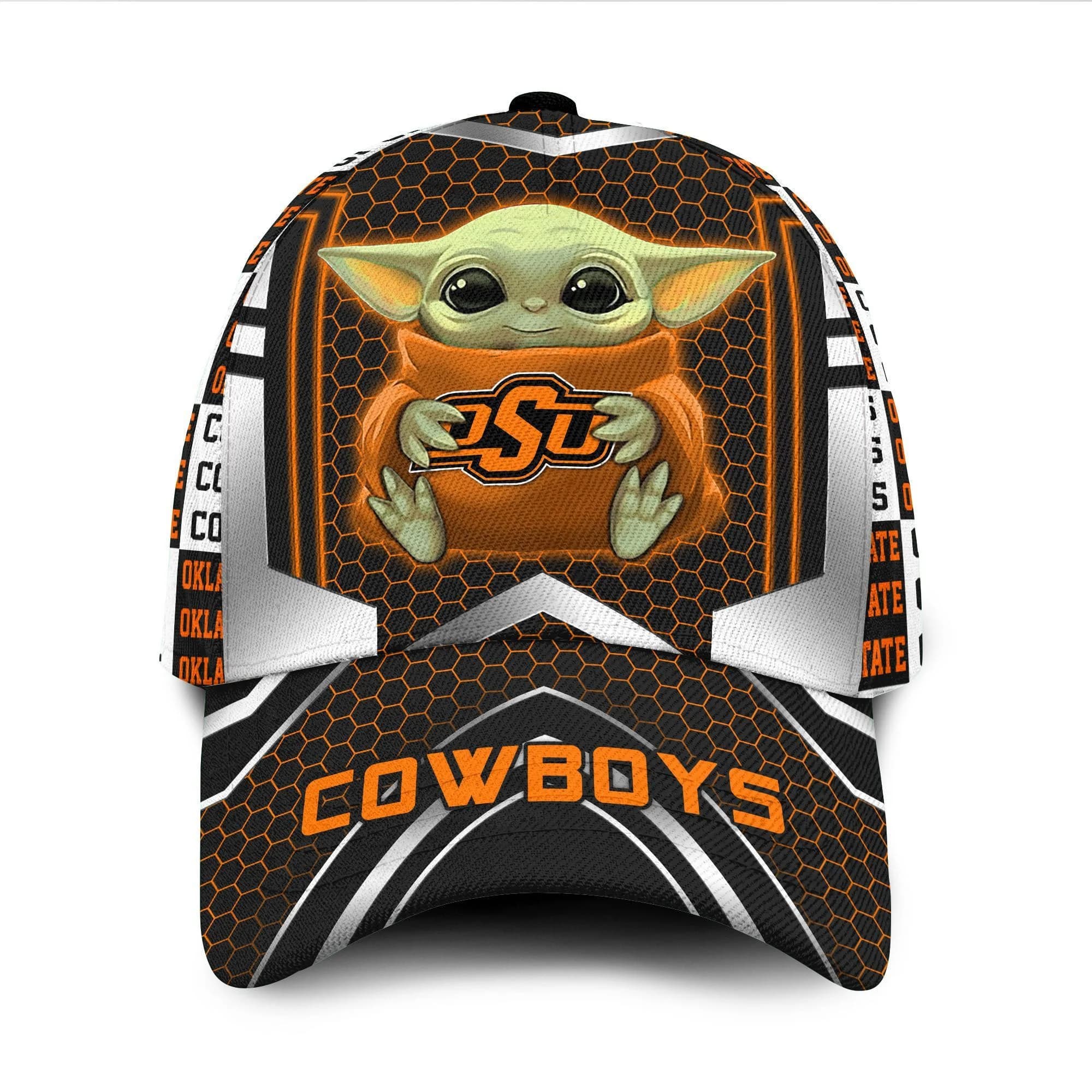 Oklahoma State Cowboys Baby Yoda All Over Print 3D Classic Cap S0mv7i