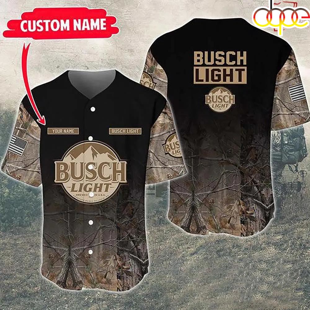 Personalized Deer Hunting Busch Light All Over Print Baseball Jersey Obbxou