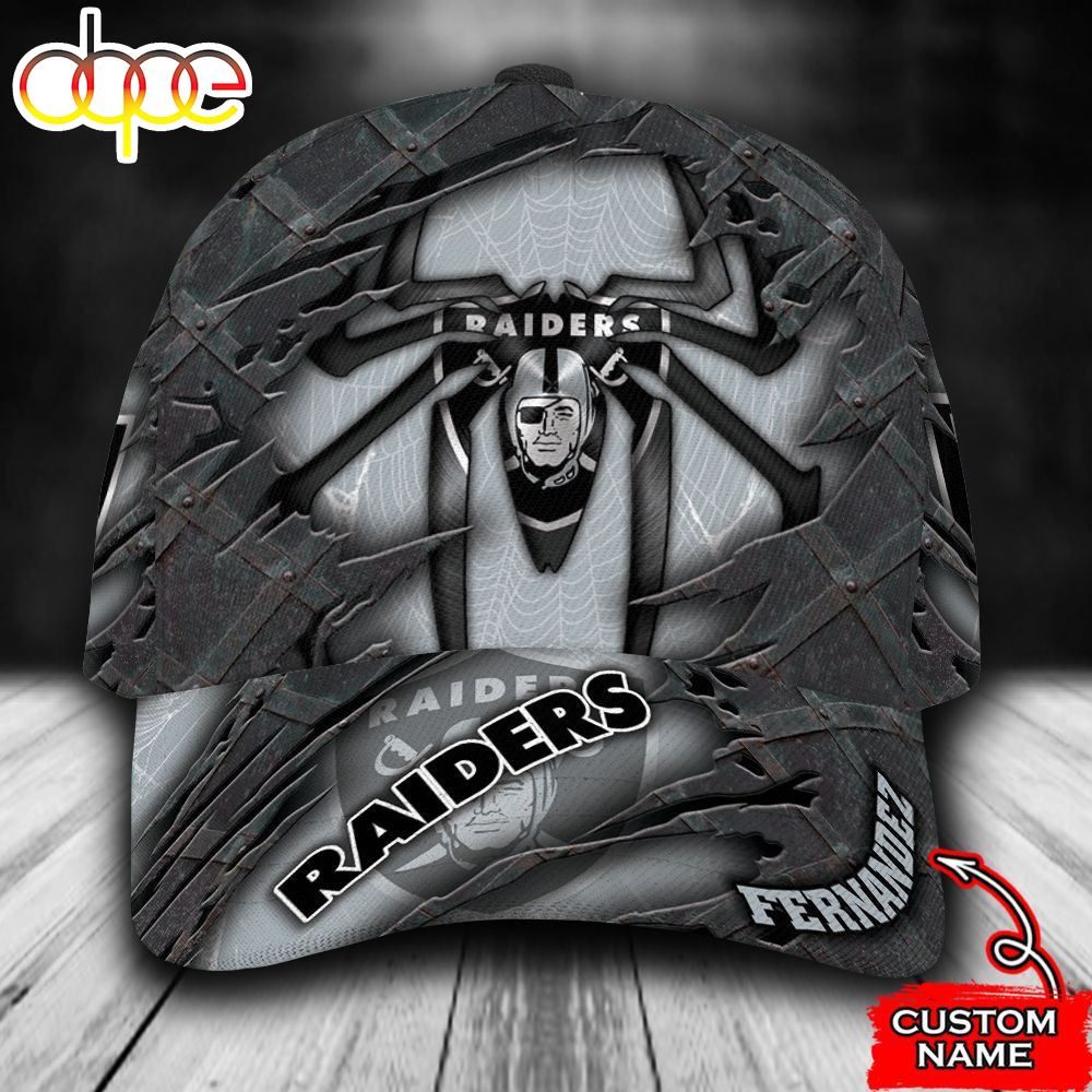 Personalized Las Vegas Raiders Spider 3D Cap Erw6e7