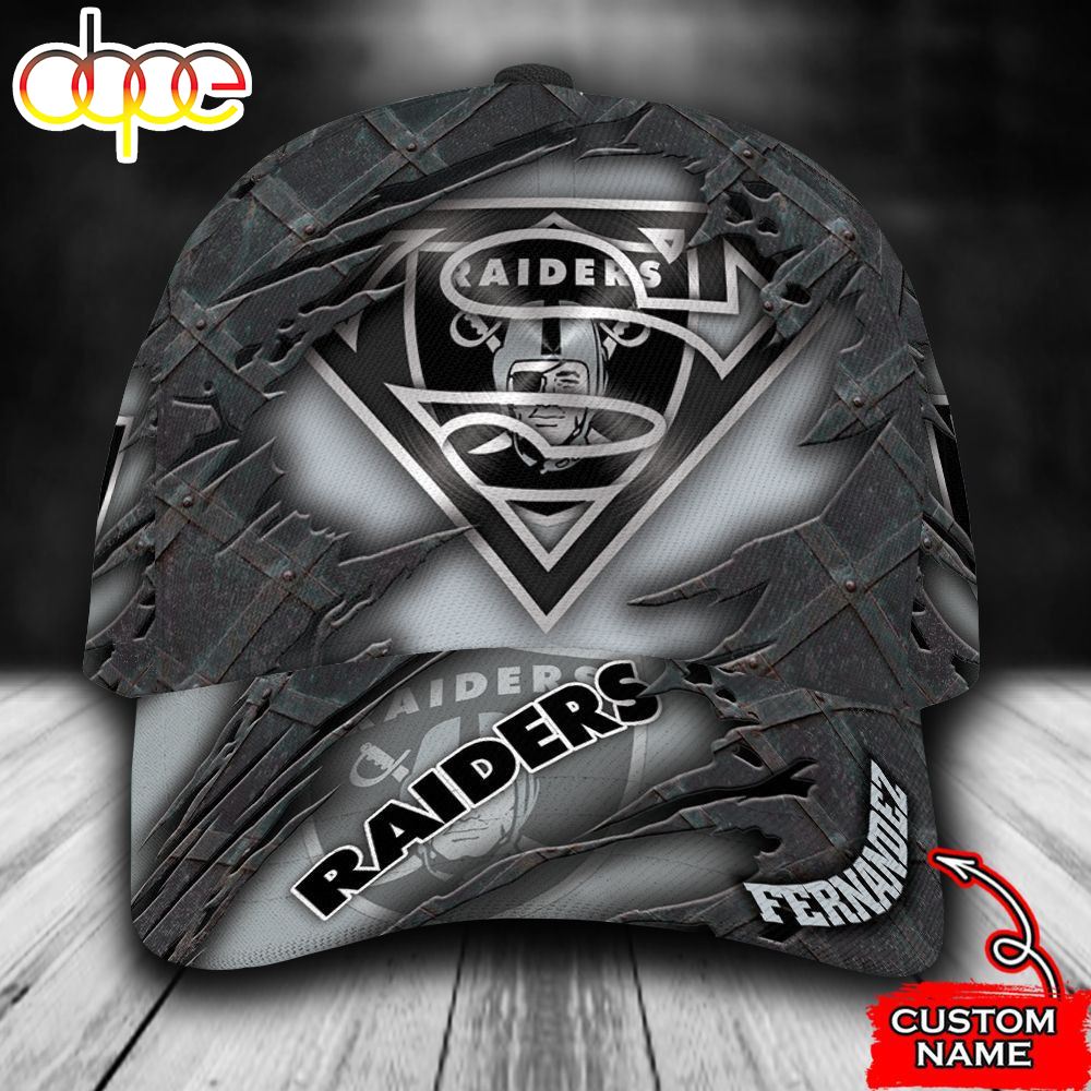 Personalized Las Vegas Raiders Superman Logo All Over Print 3D Baseball Cap Cbrkve
