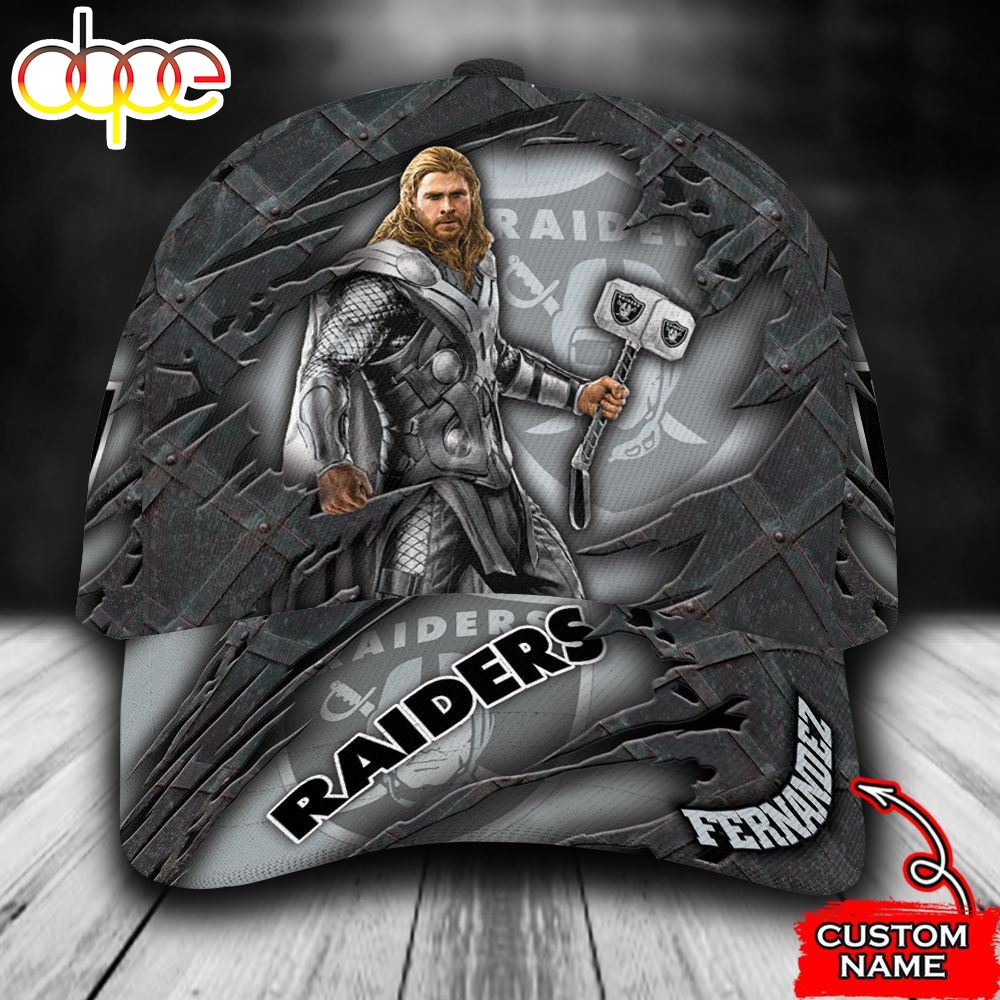 Personalized Las Vegas Raiders Thor All Over Print 3D Classic Cap Nwmx0u