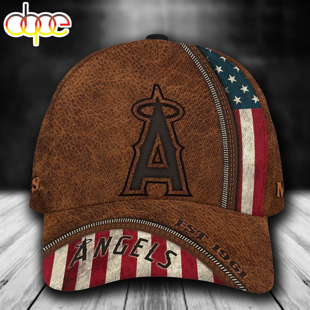 Personalized Los Angeles Angels USA Flag Zip All Over Print 3D Baseball Cap Ldjjrj