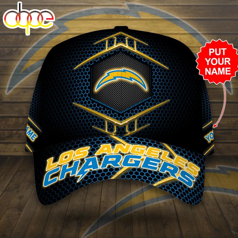 Personalized Los Angeles Chargers Beehive Hexagon Pattern All Over Print 3D Baseball Cap Swm1sj