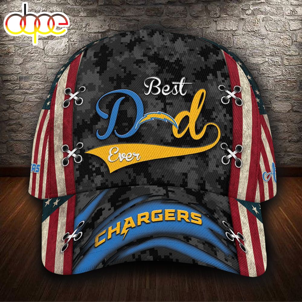 Personalized Los Angeles Chargers Best Dad USA Flag All Over Print 3D Baseball Cap Ifgyyo