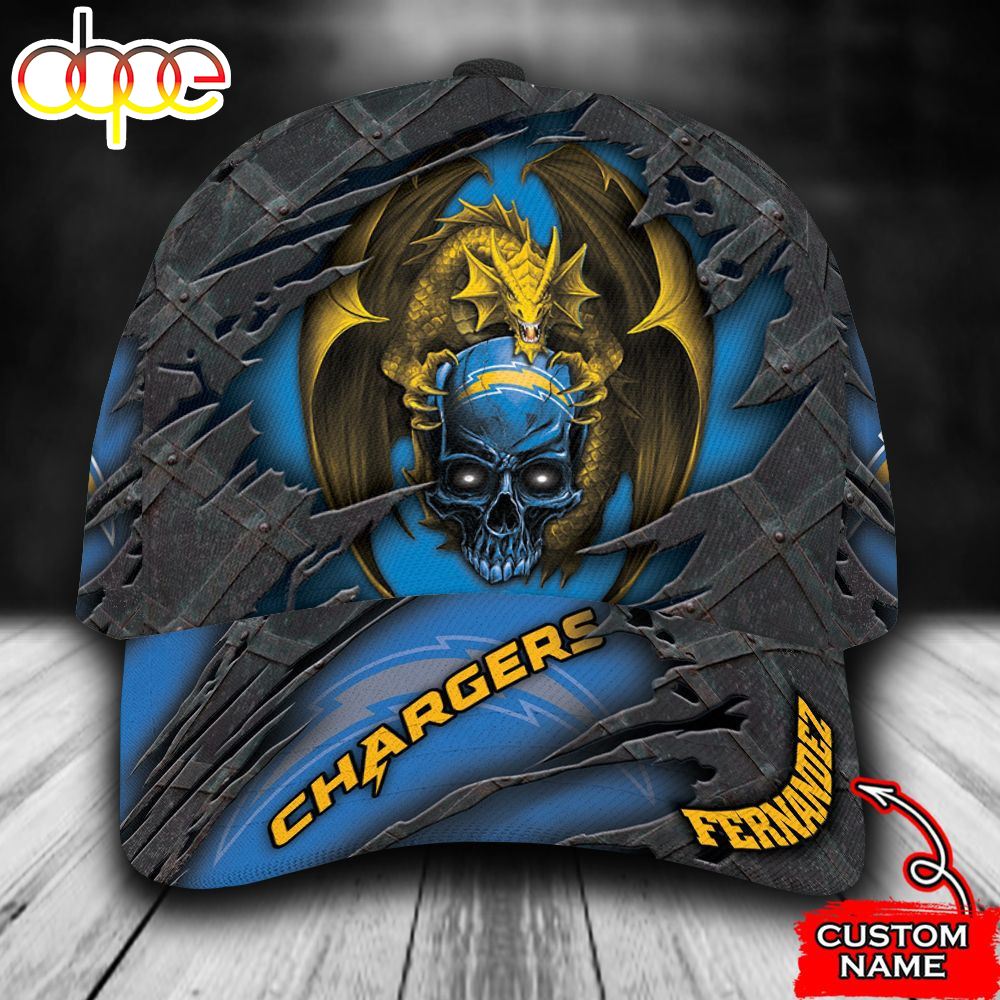Personalized Los Angeles Chargers Dragon All Over Print 3D Classic Cap Tejlei