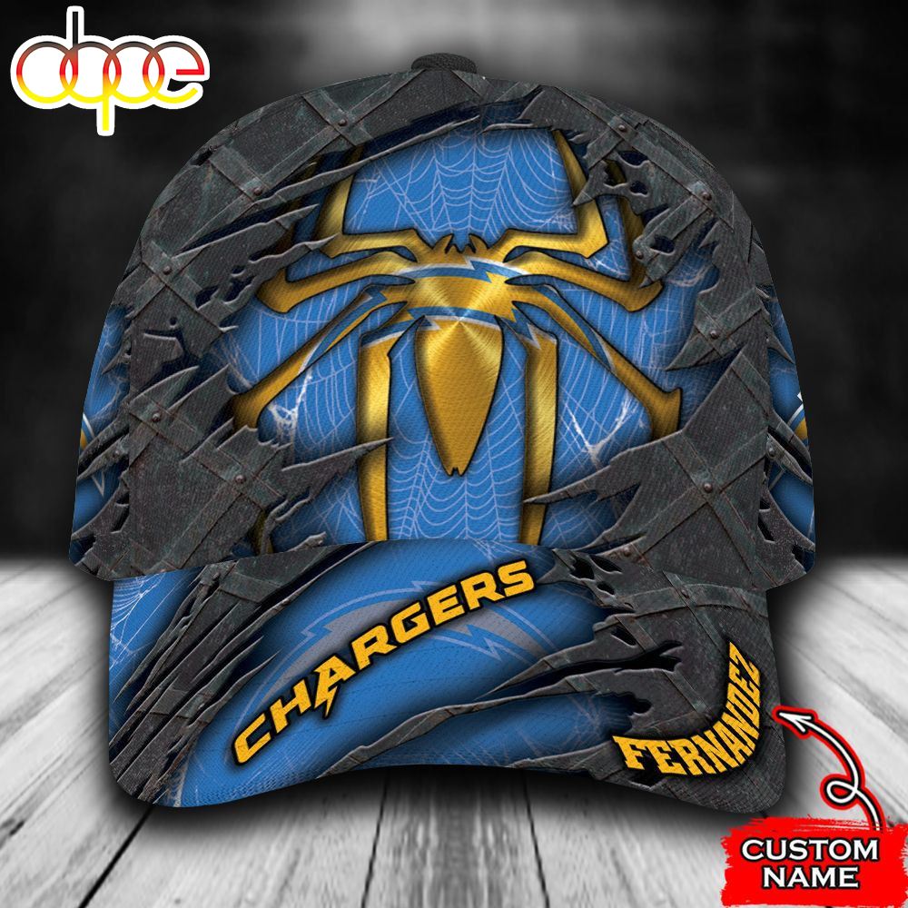 Personalized Los Angeles Chargers Spider Man All Over Print 3D Classic Cap Keiqza