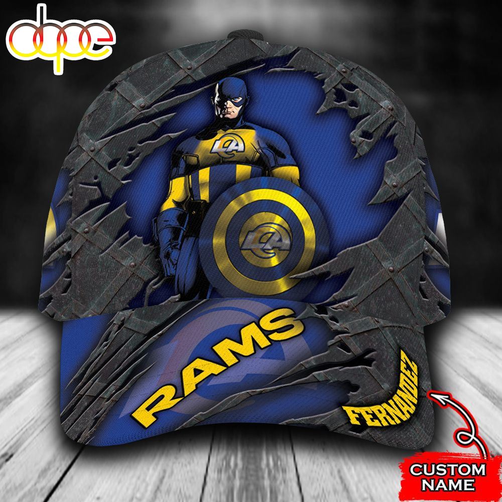 Personalized Los Angeles Rams Captain America All Over Print 3D Classic Cap Ublbla