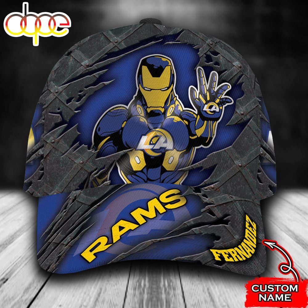 Personalized Los Angeles Rams Iron Man All Over Print 3D Classic Cap Cy61a9