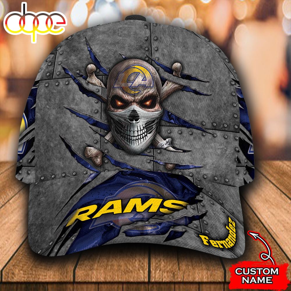 Personalized Los Angeles Rams Skull All Over Print 3D Classic Cap Sj5lg1