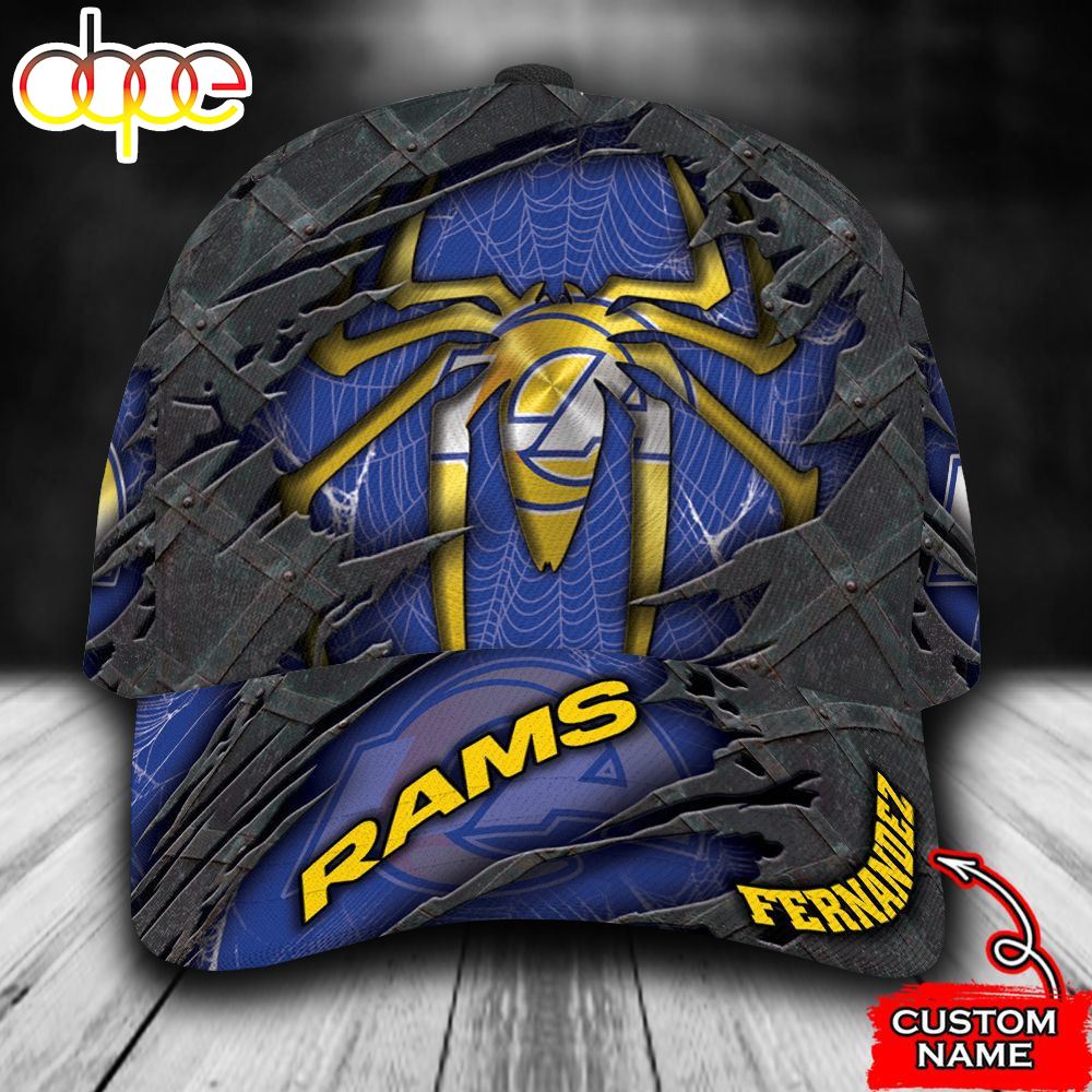 Personalized Los Angeles Rams Spider Man All Over Print 3D Baseball Cap Ziarcv