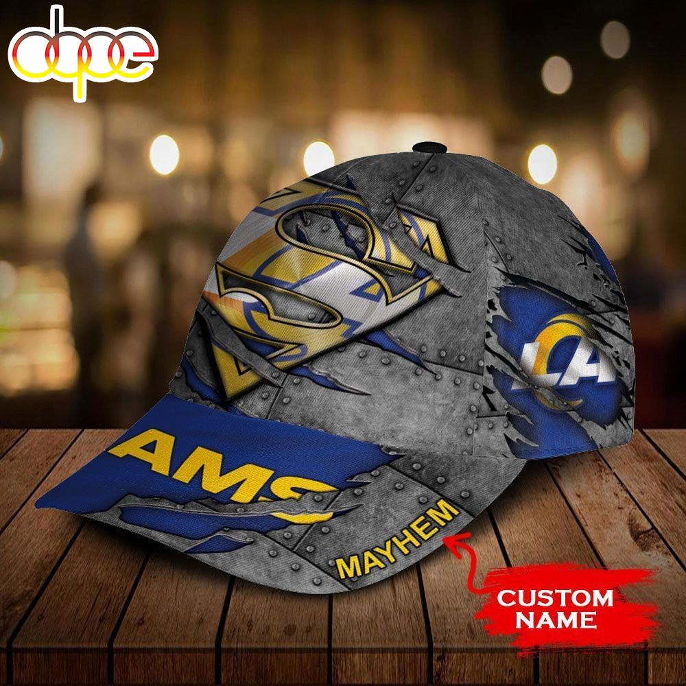 Personalized Los Angeles Rams Superman All Over Print 3D Classic Cap Nwugvs