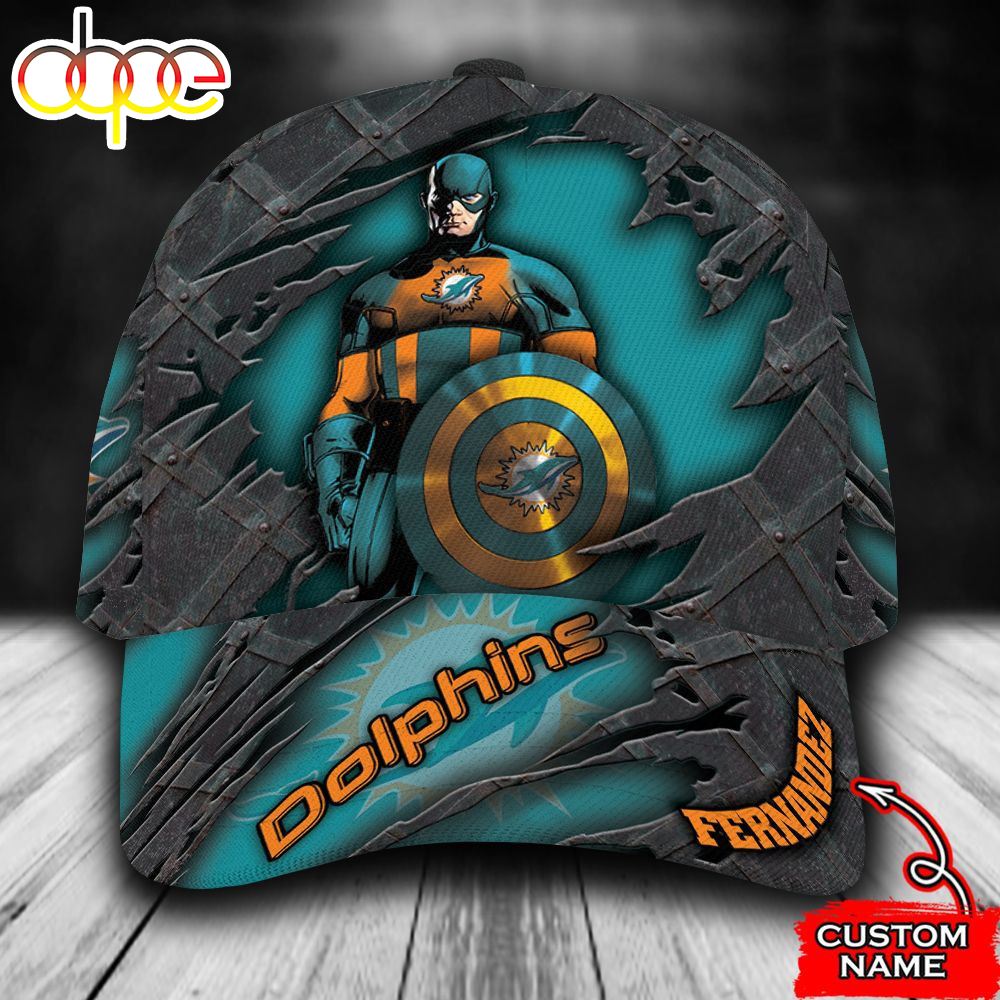 Personalized Miami Dolphins Captain America All Over Print 3D Classic Cap Ktsuhr