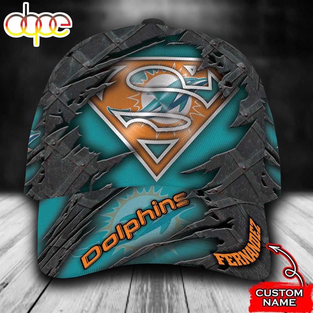 Personalized Miami Dolphins Superman All Over Print 3D Classic Cap Hrobni