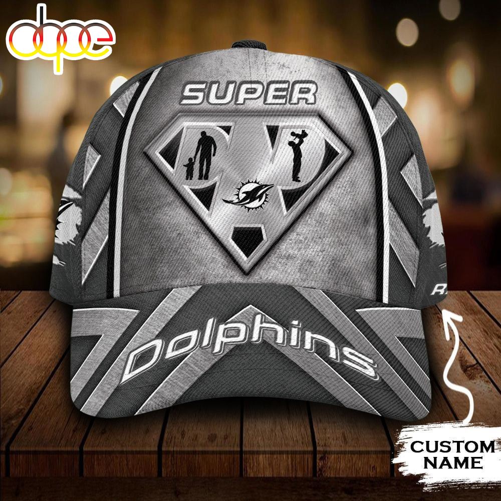 Personalized Miami Dolphins Superman Dad All Over Print 3D Classic Cap Mvvftz