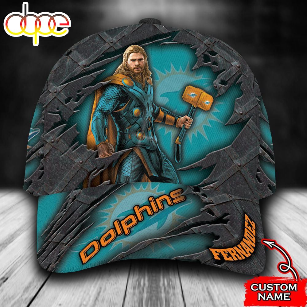 Personalized Miami Dolphins Thor All Over Print 3D Classic Cap Wjbvva