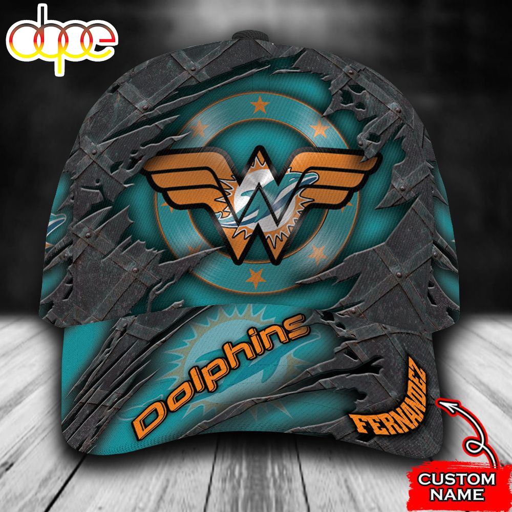 Personalized Miami Dolphins Wonder Woman Logo All Over Print 3D Classic Cap Ttvssk