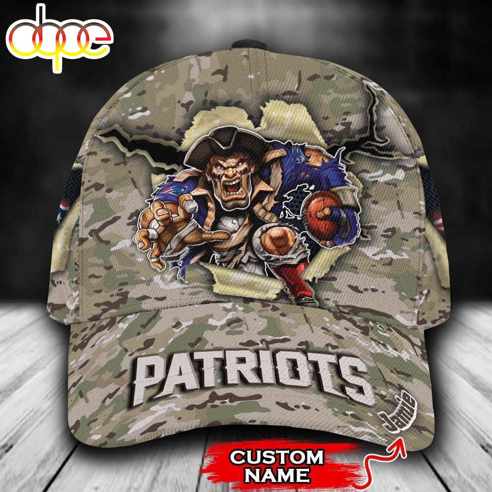 Personalized New England Patriots Camo Pattern All Over Print 3D Classic Cap Sv0apg