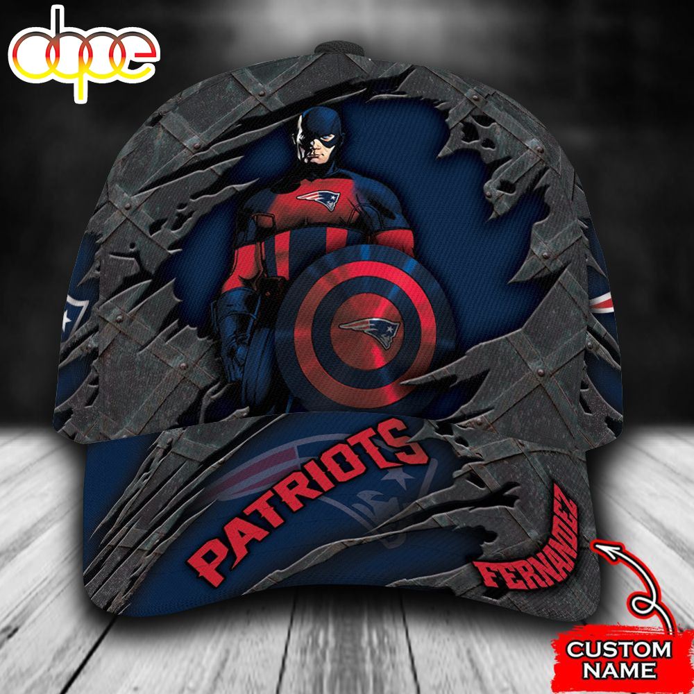 Personalized New England Patriots Captain America All Over Print 3D Classic Cap H2axsp