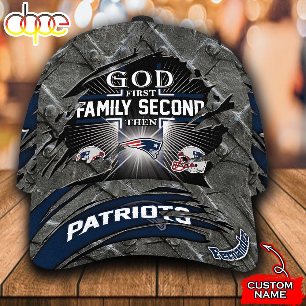 Personalized New England Patriots God First Family Second All Over Print 3D Classic Cap Unqoqk