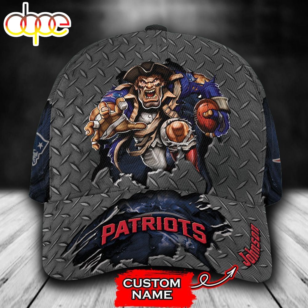 Personalized New England Patriots Mascot All Over Print 3D Baseball Cap Cqtdni