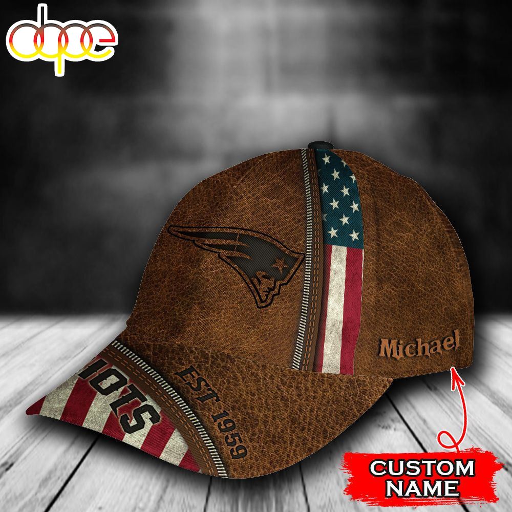 Personalized New England Patriots USA Flag Zip All Over Print 3D Classic Cap Iwdxhp