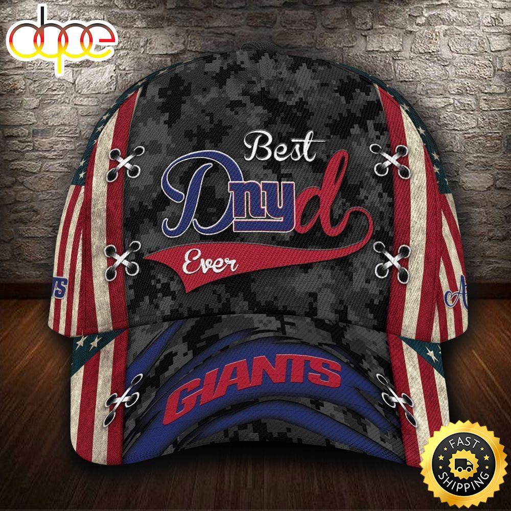 Personalized New York Giants Best Dad USA Flag All Over Print 3D Classic Cap Mw0ty5