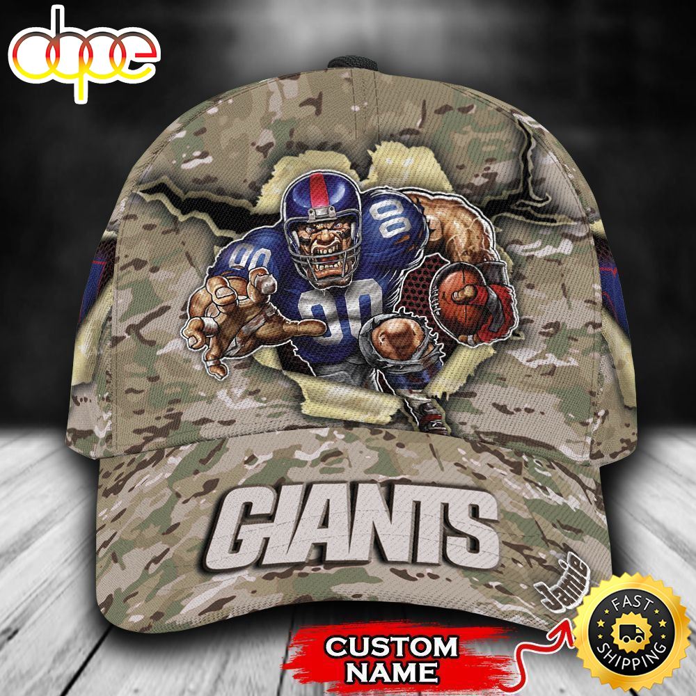 Personalized New York Giants Camo Mascot All Over Print 3D Classic Cap Gxsllm