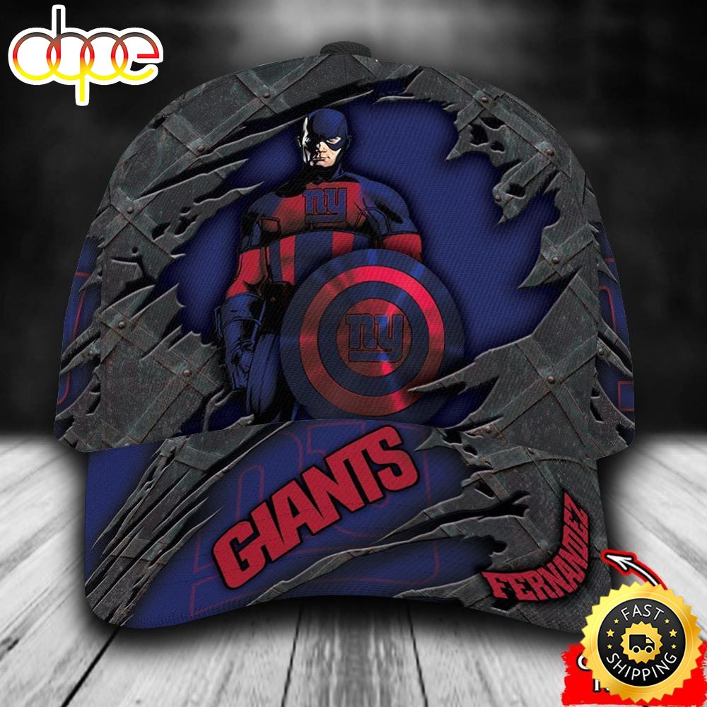 Personalized New York Giants Captain America All Over Print 3D Classic Cap Pbteyj