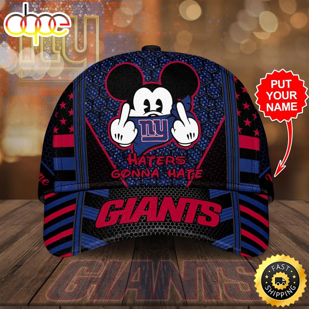 Personalized New York Giants Football Team Haters Gonna Hate Mickey All Over Print 3D Baseball Cap Uqapnm