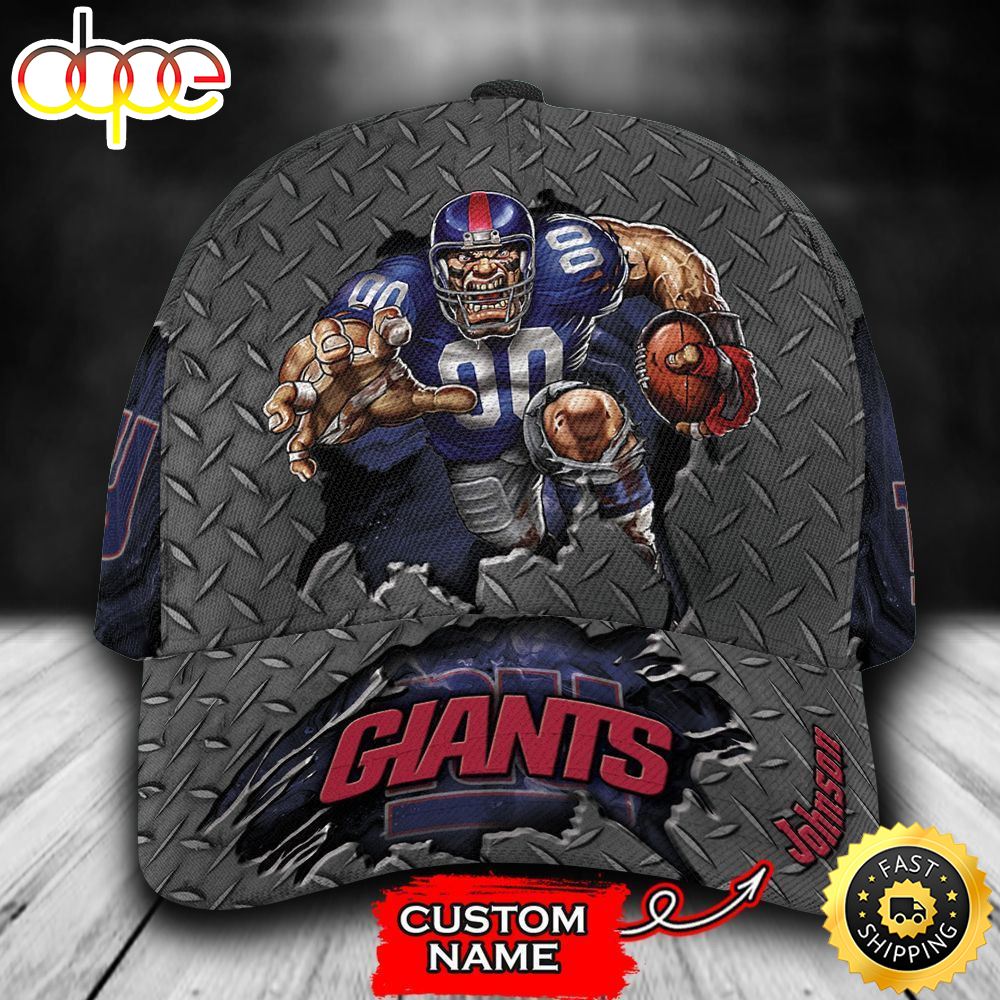 Personalized New York Giants Mascot All Over Print 3D Baseball Cap Jvq7um