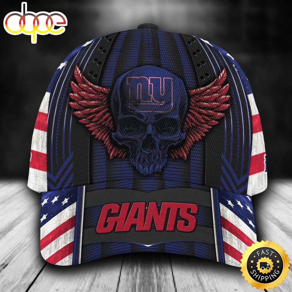 Personalized New York Giants Skull Wings All Over Print 3D Baseball Cap Bcszl2