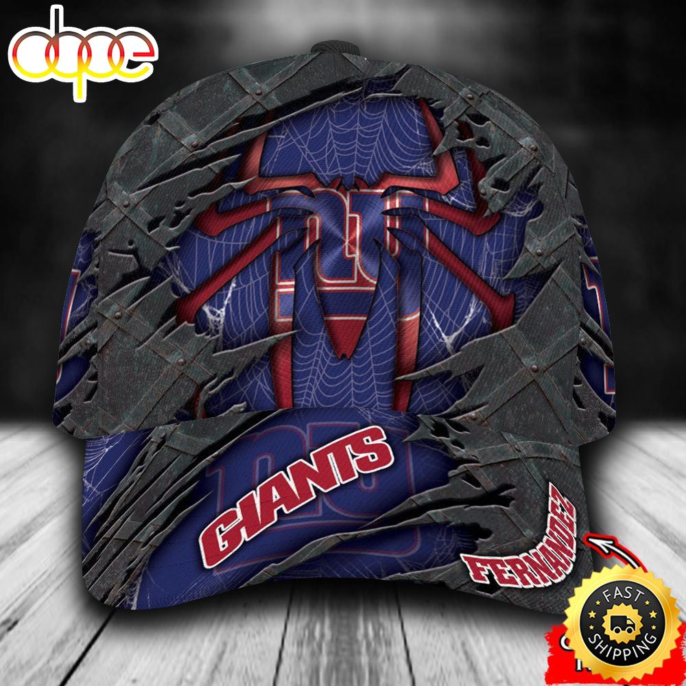 Personalized New York Giants Spider Man All Over Print 3D Classic Cap Gqcazs