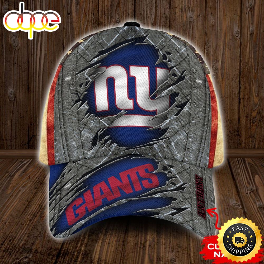Personalized New York Giants USA Flag All Over Print 3D Classic Cap Ds5boq