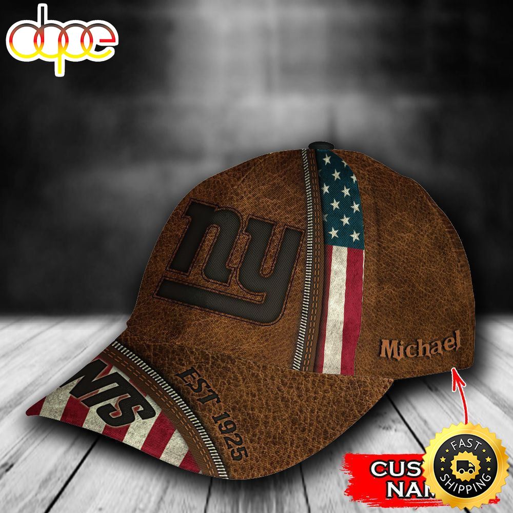 Personalized New York Giants USA Flag Zipper All Over Print 3D Classic Cap Dv6zys