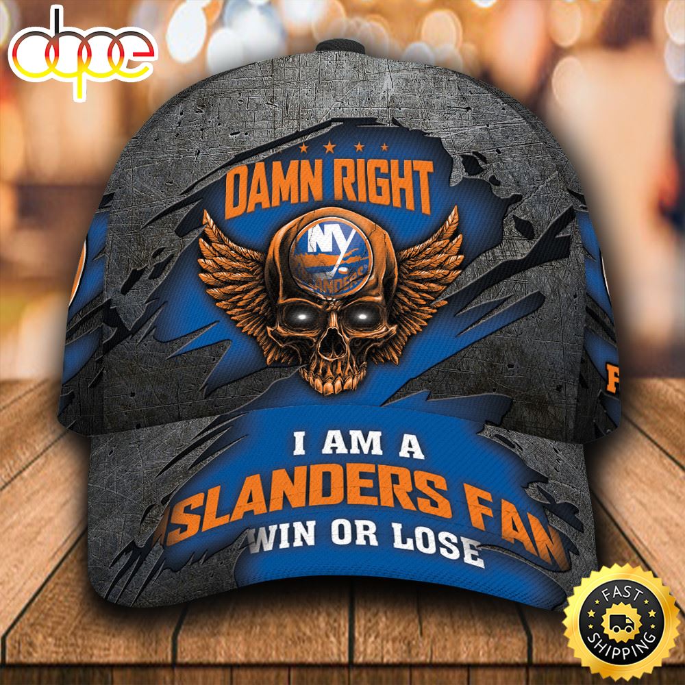 Personalized New York Islanders Damn Right Text All Over Print 3D Classic Cap Yztgsi