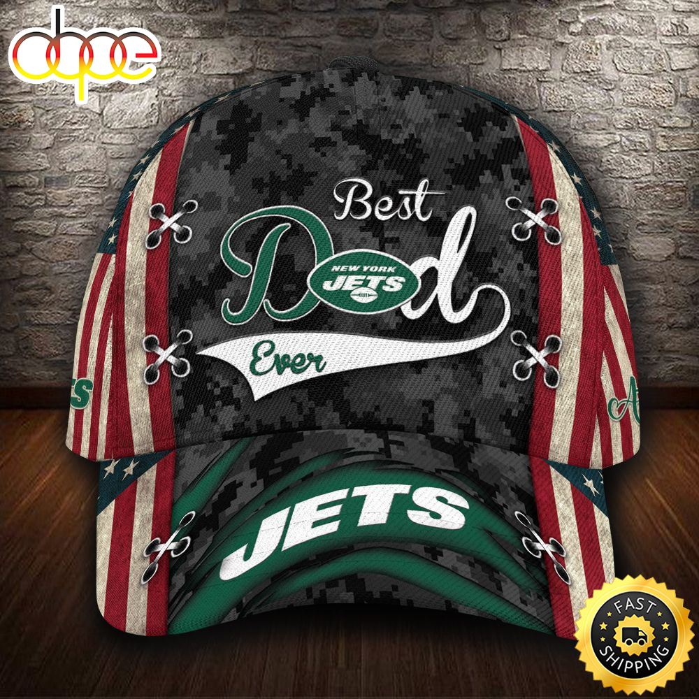 Personalized New York Jets Best Dad Camo All Over Print 3D Classic Cap Wmpvrw
