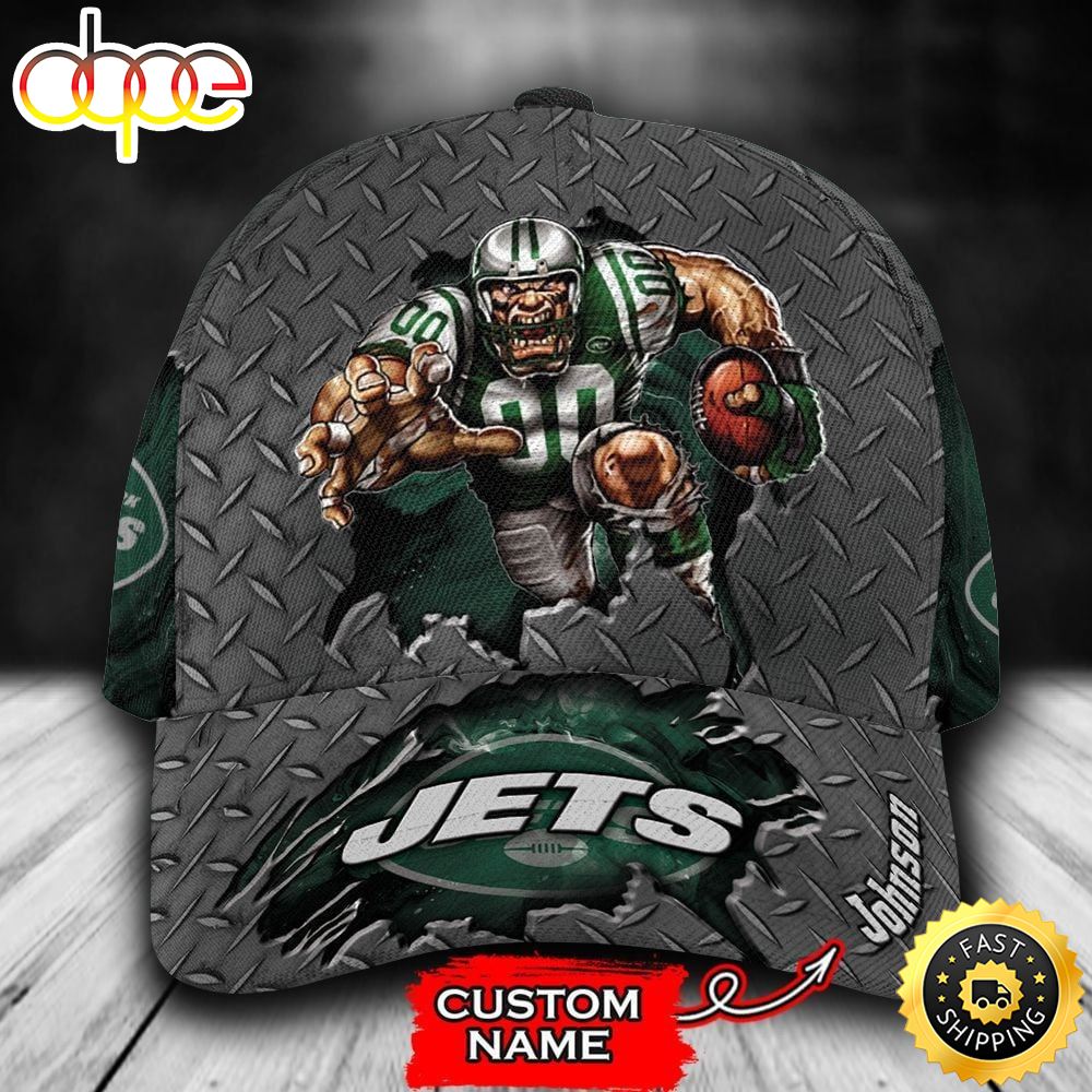 Personalized New York Jets Mascot All Over Print 3D Baseball Cap Oxpwkg