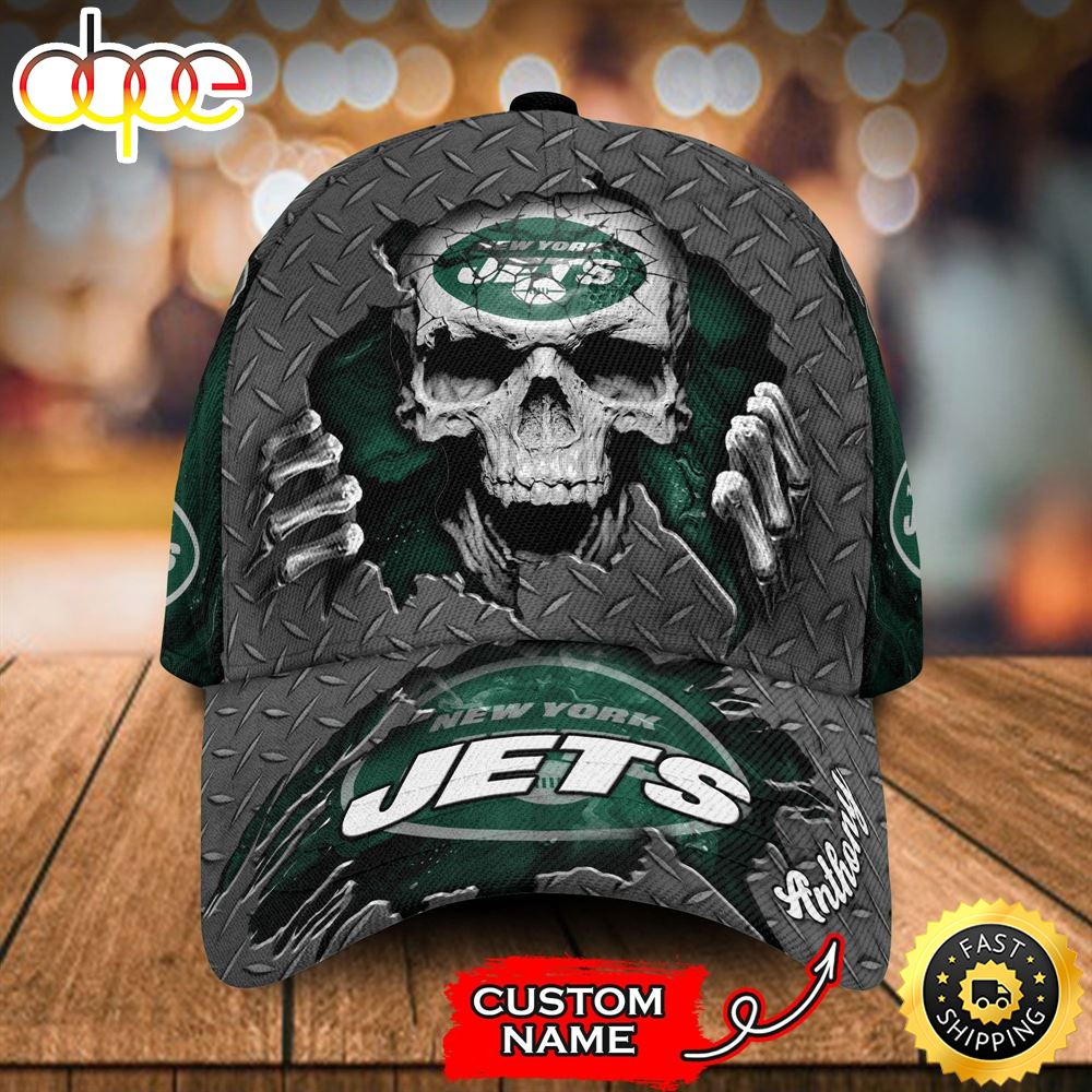 Personalized New York Jets Skeleton All Over Print 3D Classic Cap Aggj6x