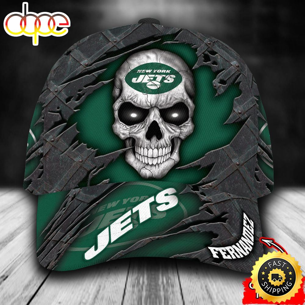 Personalized New York Jets Skull All Over Print 3D Classic Cap Iko67k