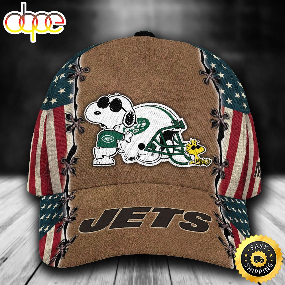 Personalized New York Jets Snoopy All Over Print 3D Baseball Cap Pojatr