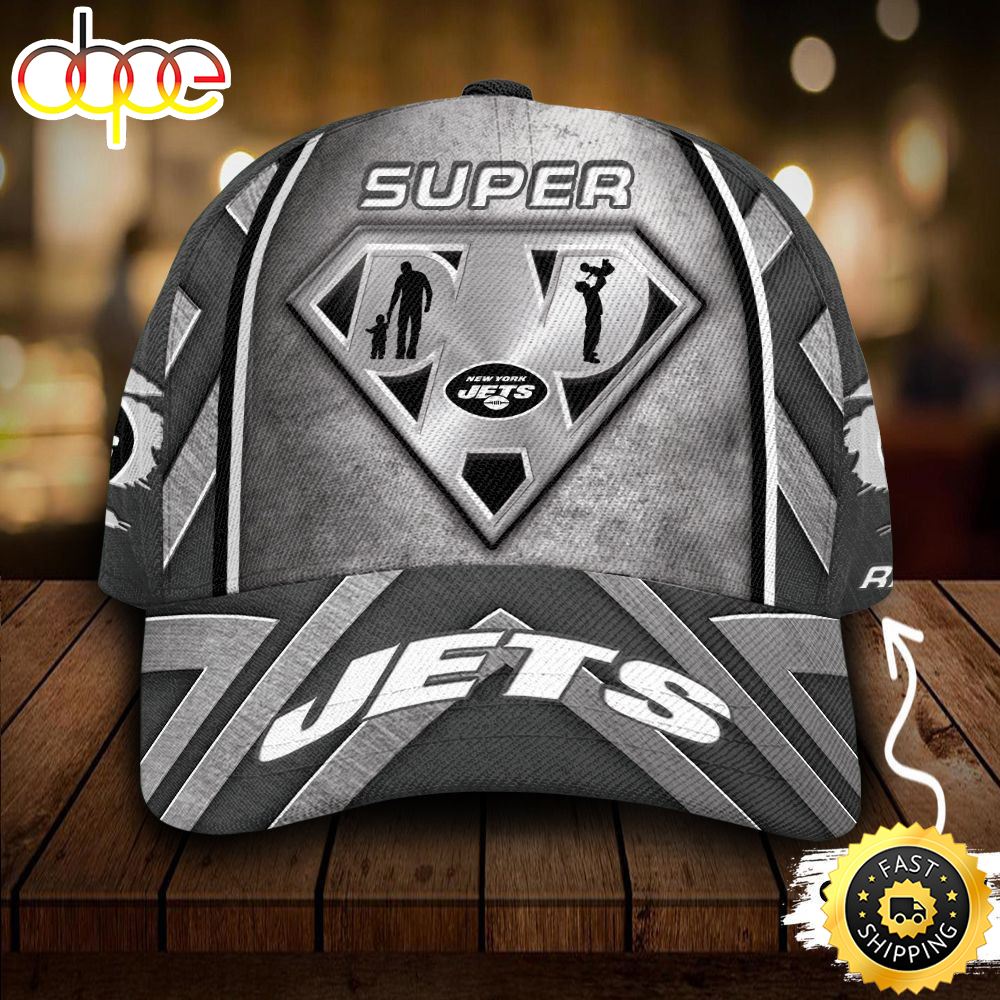 Personalized New York Jets Superman Dad All Over Print 3D Classic Cap Tzua9h