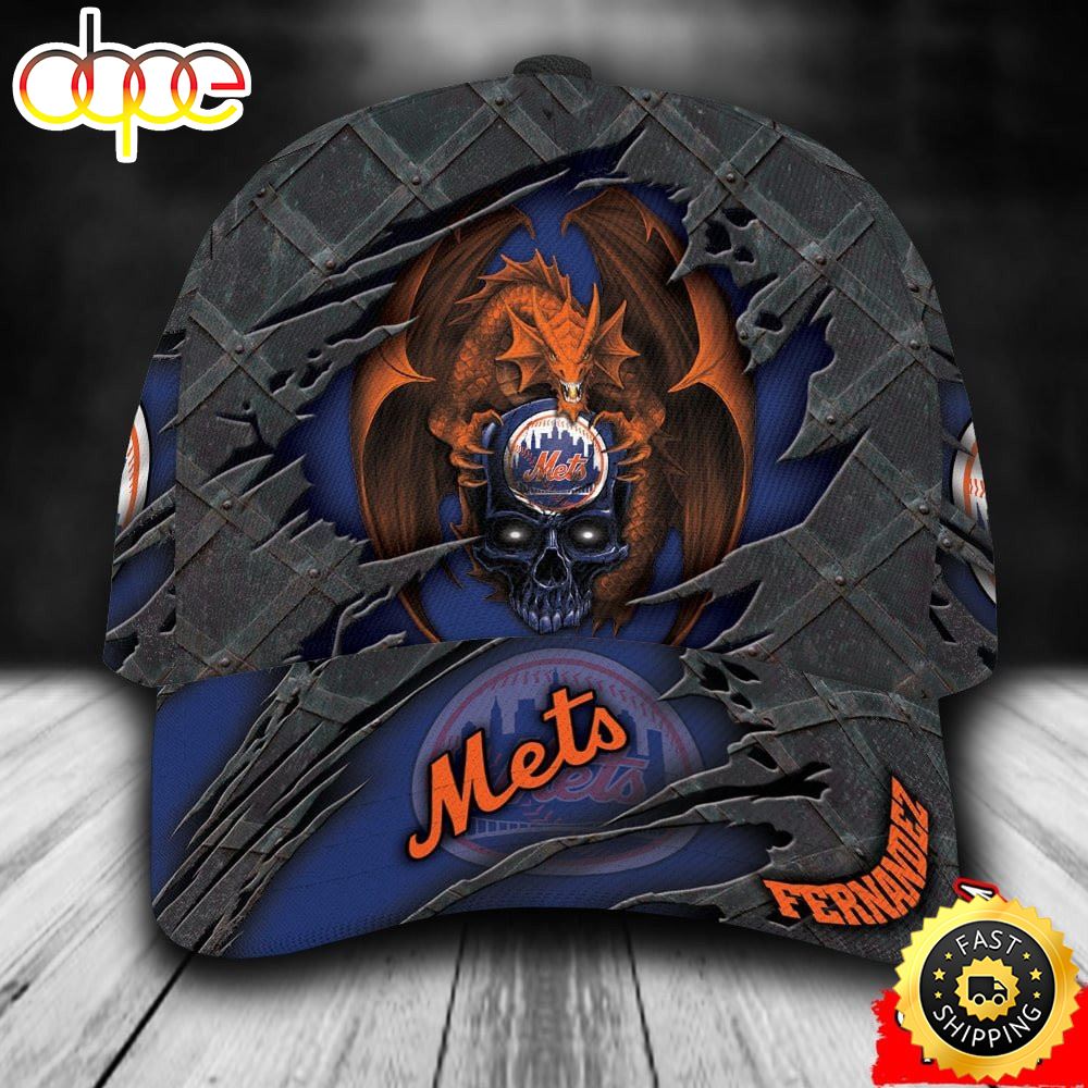 Personalized New York Mets Dragon All Over Print 3D Classic Cap Iird5t