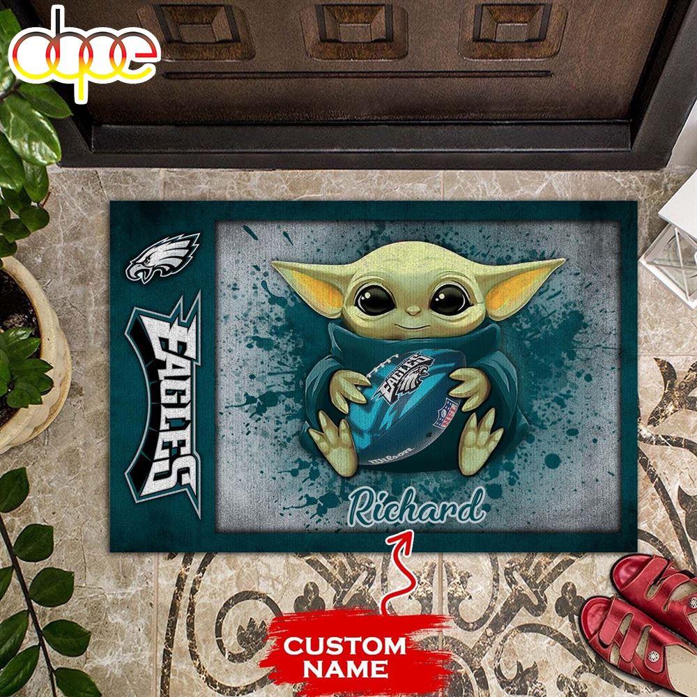 Personalized Houston Astros Baby Yoda All Over Print 3D Doormats