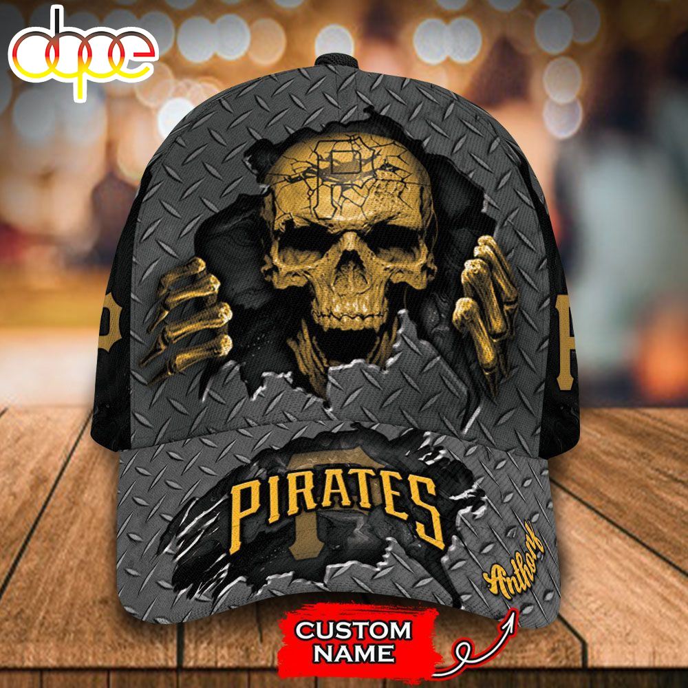 Personalized Pittsburgh Pirates Skeleton All Over Print 3D Classic Cap Yqhc6p
